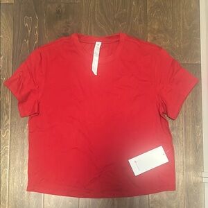 lululemon athletica women’s Red Short Sleeve Tee